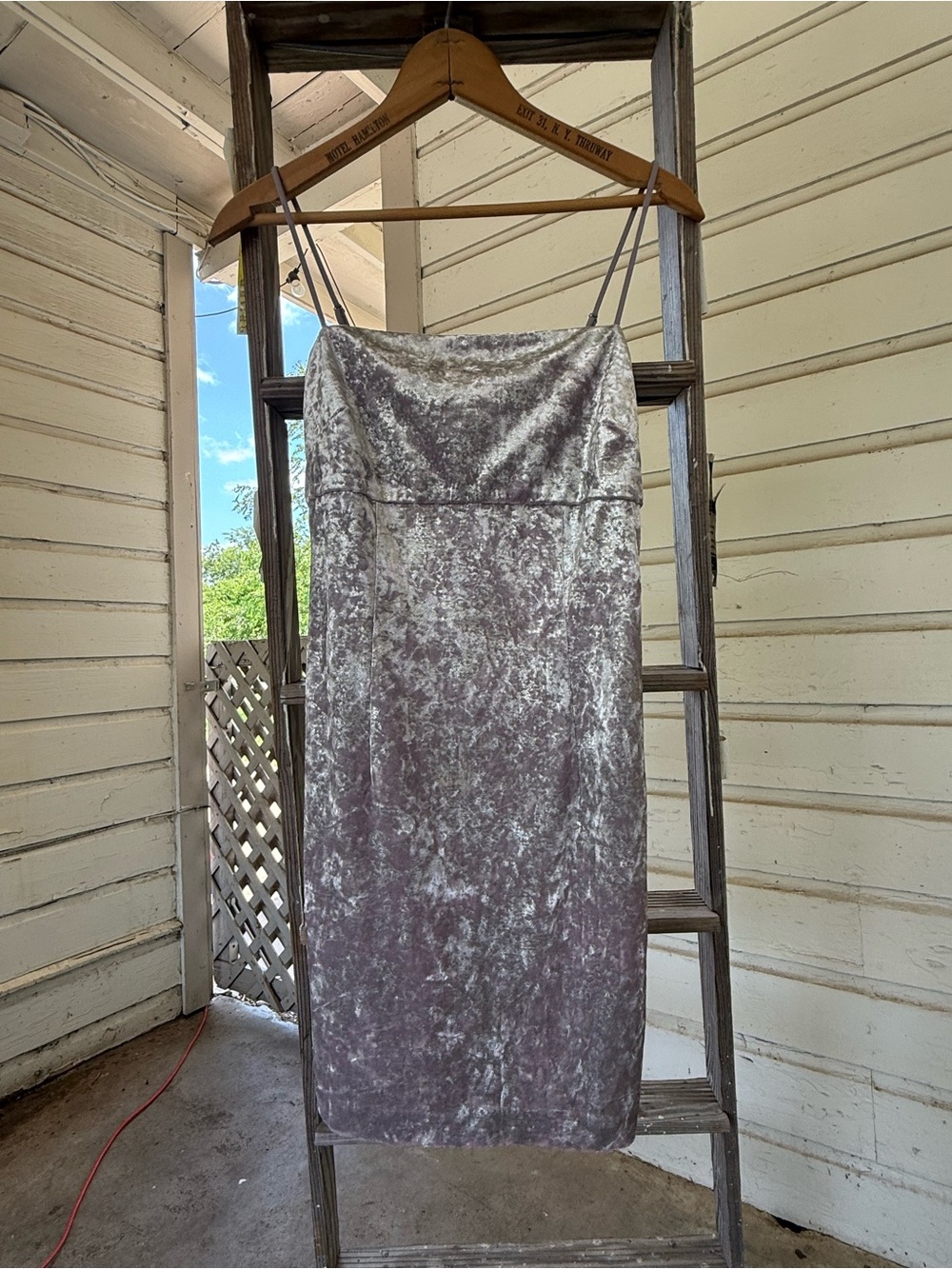 Forever 21 Silver Crushed Velvet Slip Dress
